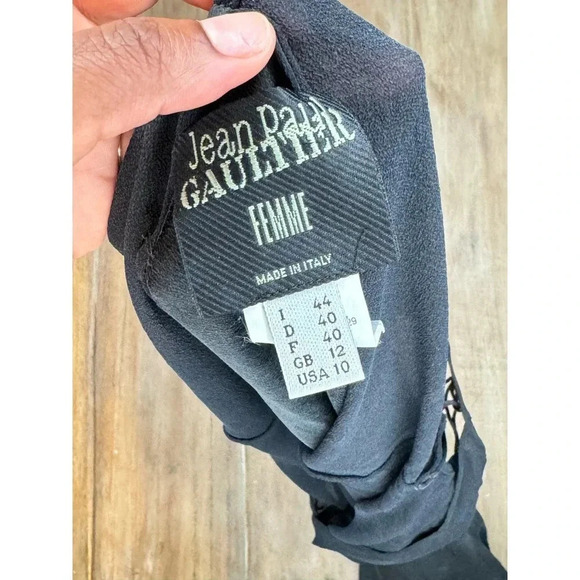 90's Vintage Jean Paul Gaultier Silk Maxi Slip Dress Sheer Y2K SIZE 10 - Picture 6 of 8
